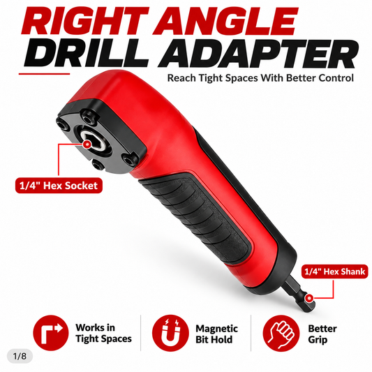 90° Right Angle Drill Adapter – Reach Screws in Tight Spaces