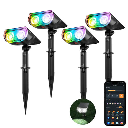 💡🌈Smart Solar Color-Changing Landscape Spotlights – 2 Pack