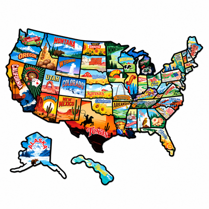 🔥🗺️RV State Sticker Travel Map—Document Your American Adventures in Style
