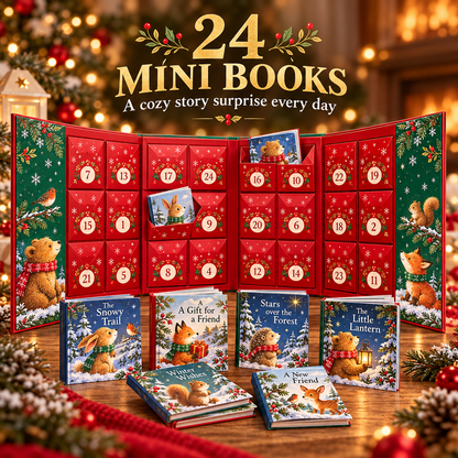 🎄✨ 24 Mini Books Advent Calendar – Forest Friends Christmas Storybook Collection | Daily December Reading Gift for Kids & Families 📚