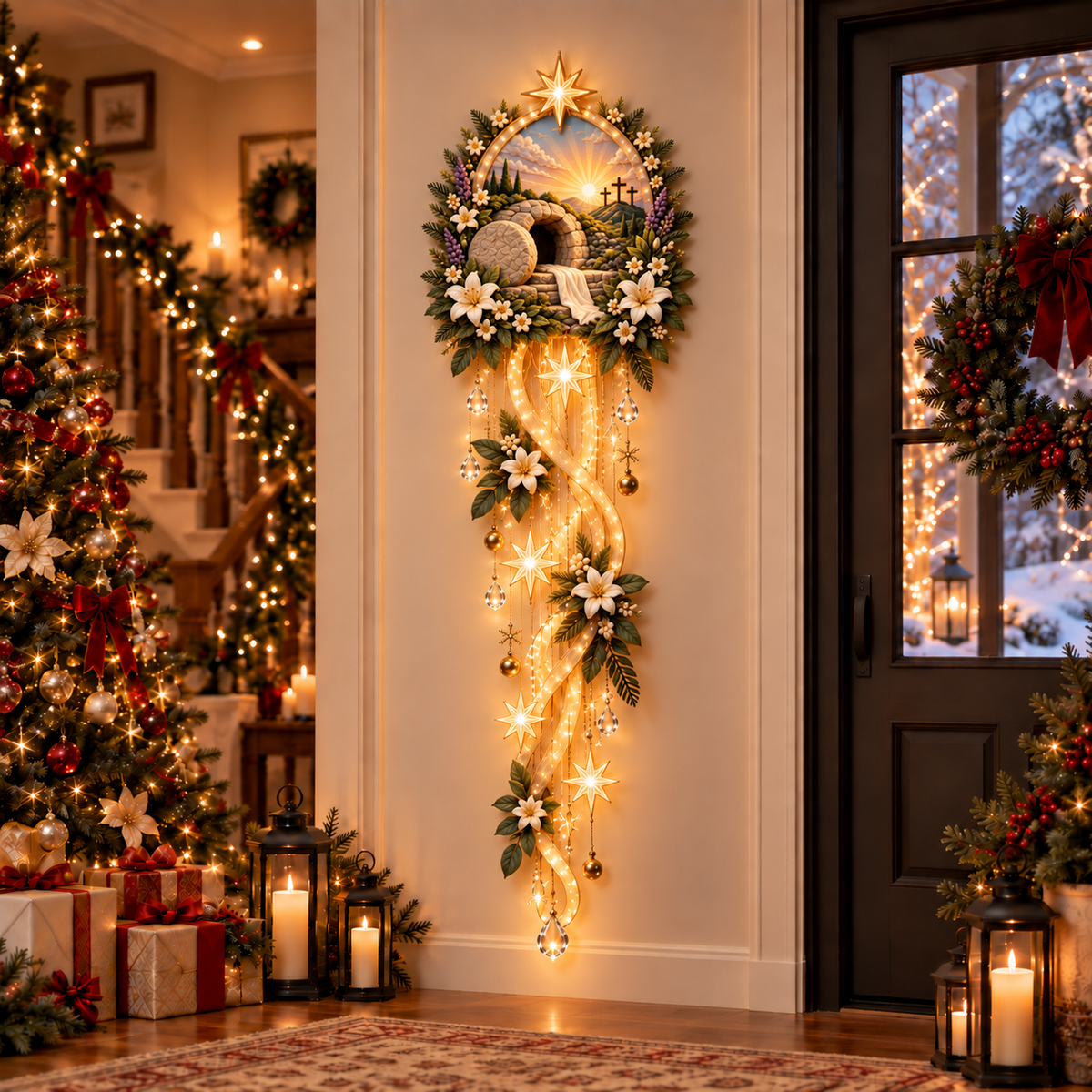 🌟 Nativity Starfall Wall Light – A Meaningful Christmas Glow