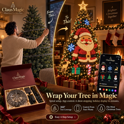 🎄 Smart Wrap-Around Christmas Tree Lights – 12+ App-Controlled Festive Designs