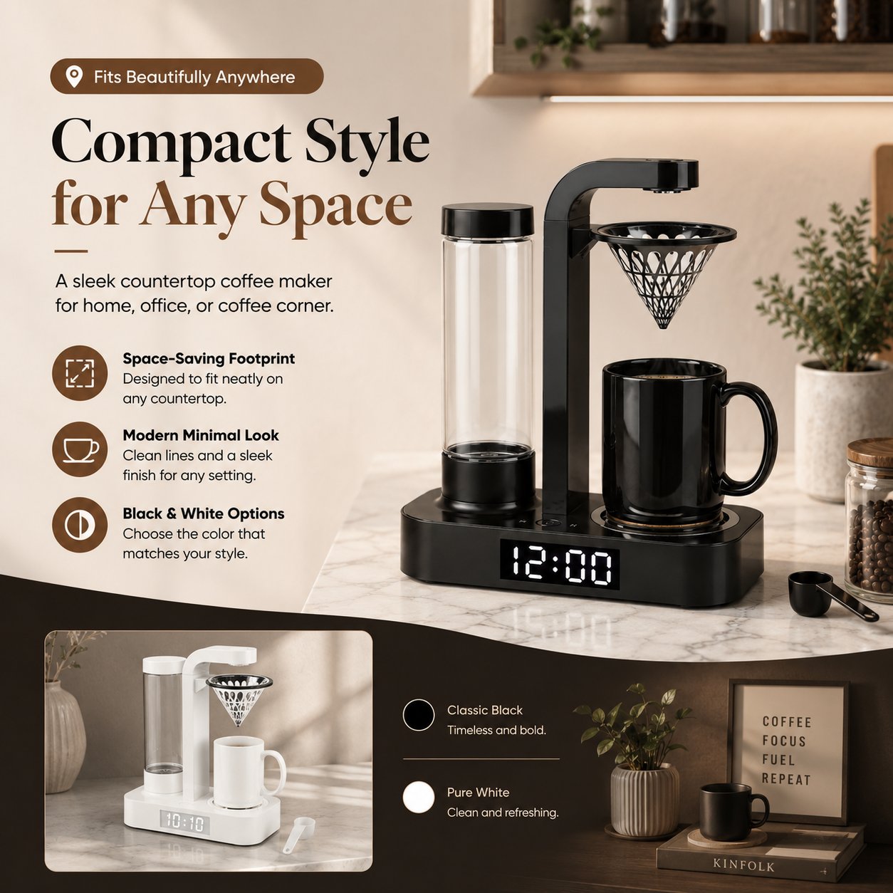 ☕Programmable Mini Coffee Maker
