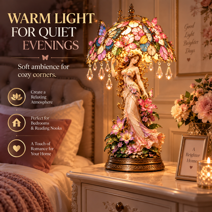🦋 Butterfly Blossom Fairy Accent Lamp – Warm Floral Glow