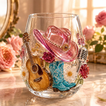 🤠 Queen of Country 1946–2026 3D Glass Collection | 8 Inspired Country Designs with Raised Guitars, Butterflies, Boots, Florals & Vintage Music Details 🎸✨