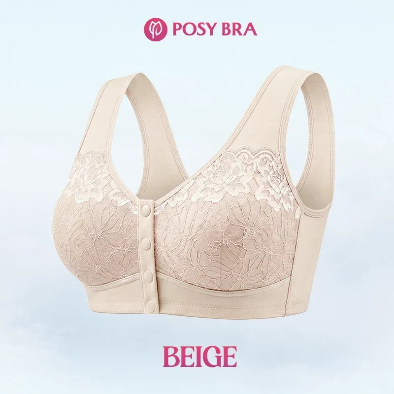 Posy Bra - Front Closure Breathable Cotton Lifting Bra for Seniors