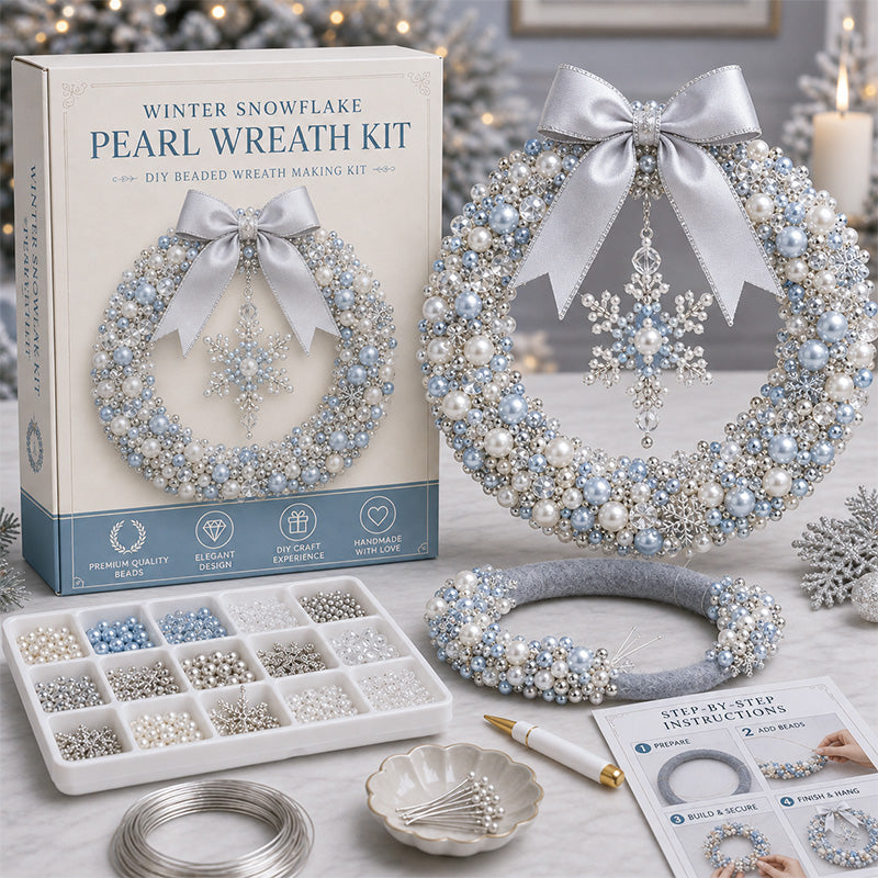 🎄✨ DIY Christmas Pearl Wreath Kit – Handmade Beaded Holiday Door Décor 💎🎀
