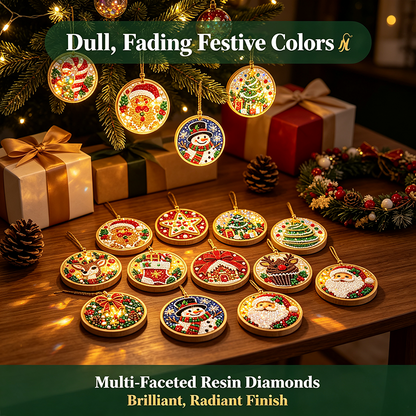 🎄✨6Pcs/12Pcs Christmas DIY Diamond Painting Ornaments Kit, Xmas Tree Hanging Pendant🎄