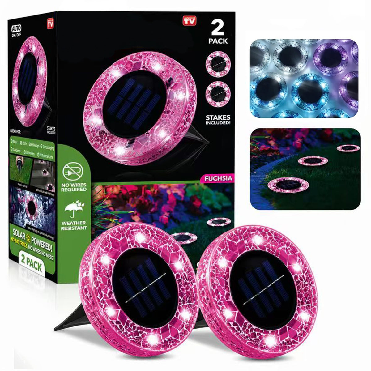 🌙 Glowing Mosaic Solar Garden Lights – Automatic Pathway Glow
