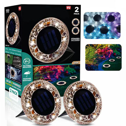 🌙 Glowing Mosaic Solar Garden Lights – Automatic Pathway Glow