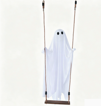 Haunted Swinging Ghost Halloween Yard Decoration – Hanging Outdoor Decor