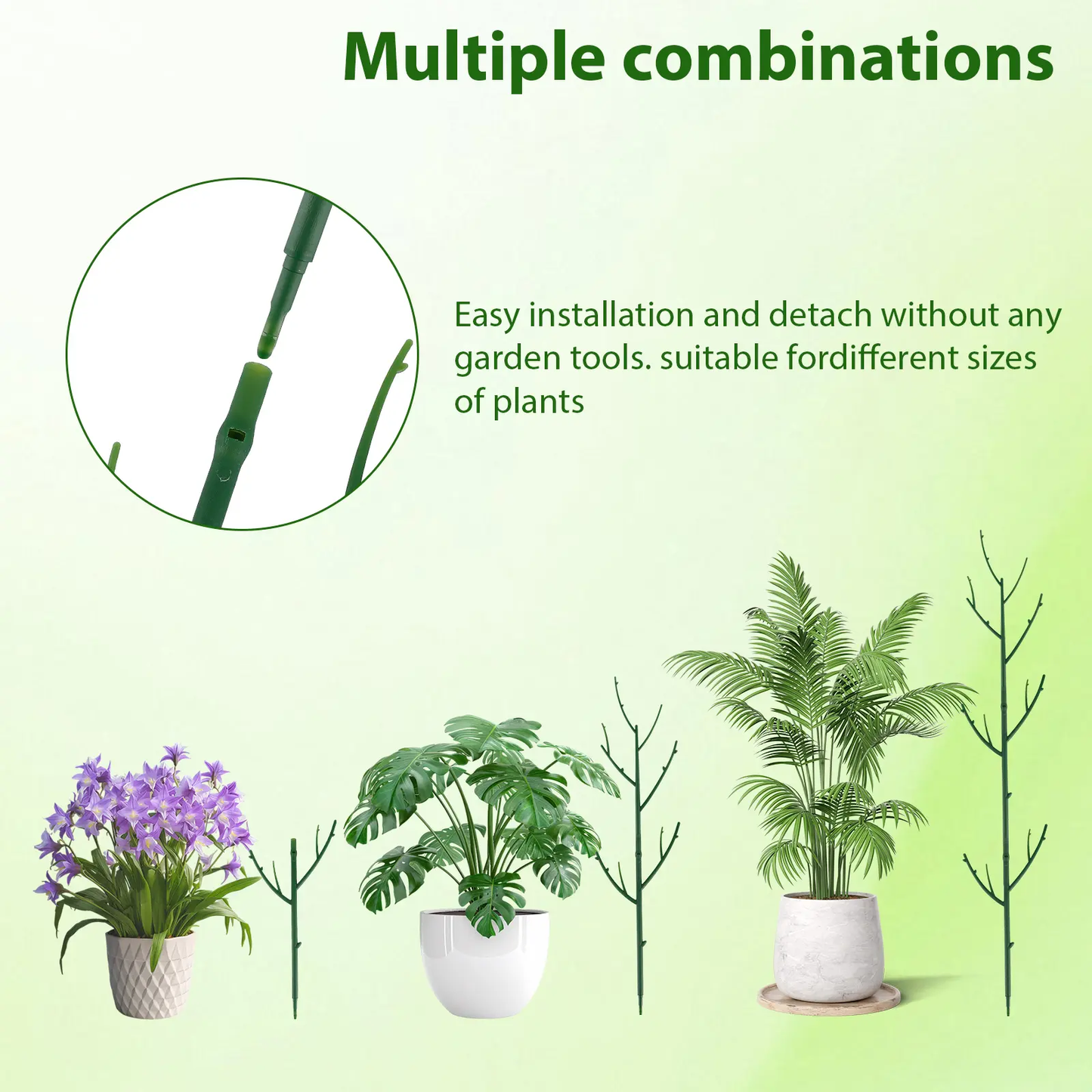 🌿6 Pack Stackable Monstera Plant Support