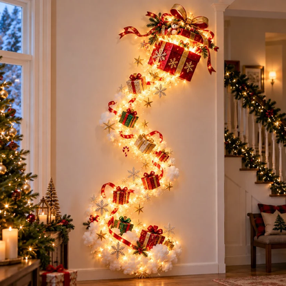 🎄 Christmas Magic LED Train Wall Light | Santa Holiday Wall Decoration