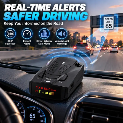 🚗 V7 Multi-Band Radar Alert Detector – Voice & LED Alerts, City/Highway Modes
