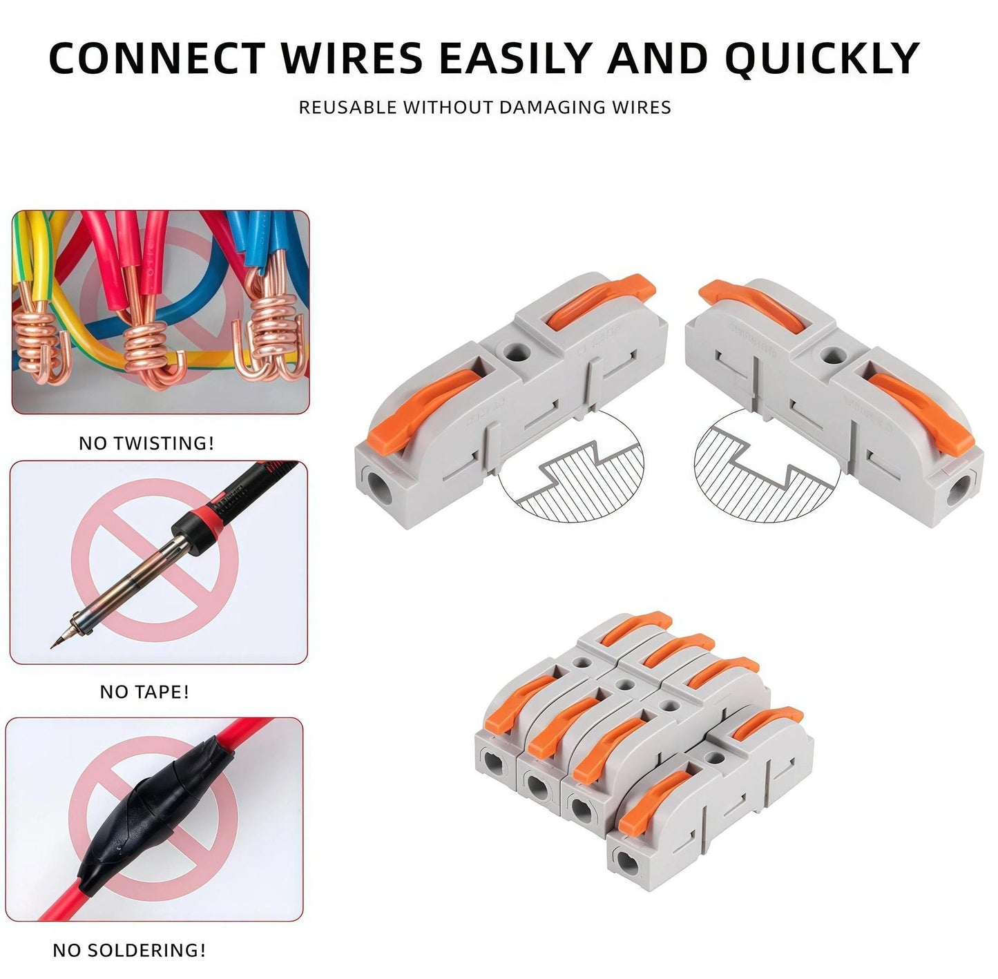 🔥2026 Universal Quick Lever Electrical Wire Connectors (24-12 AWG) Assortment - 20 × Connectors