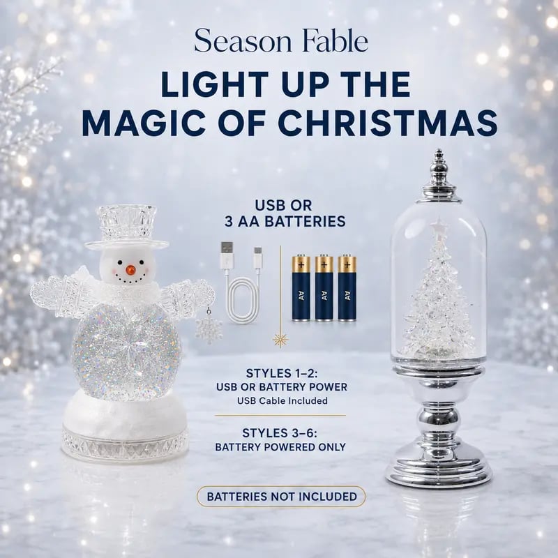 ⛄Illuminated Musical Christmas Snow Globe Lantern