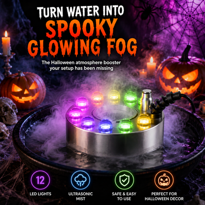 🌫️ Ultrasonic Mist Maker Fogger-🎃Turn Water Into Spooky Glowing Fog