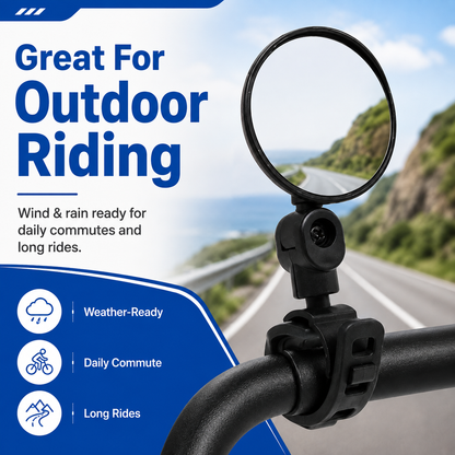 🚲 360° Adjustable Bicycle Rearview Mirror — Wide-Angle Handlebar View
