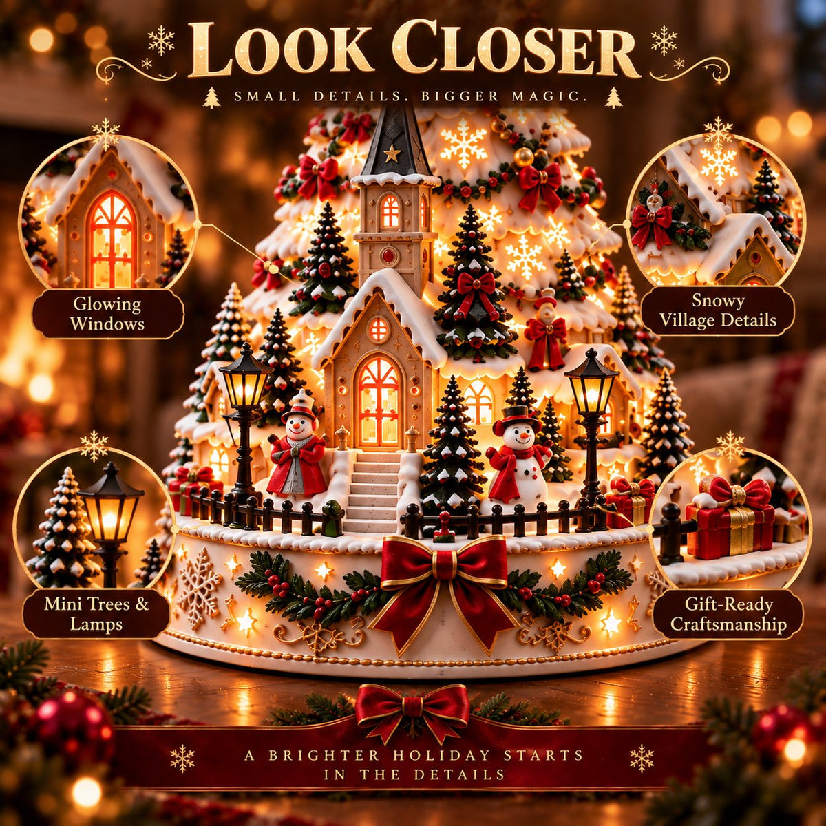 🏆 49% OFF Today --🎄MerryRealm™ Christmas Village Decorative Lights
