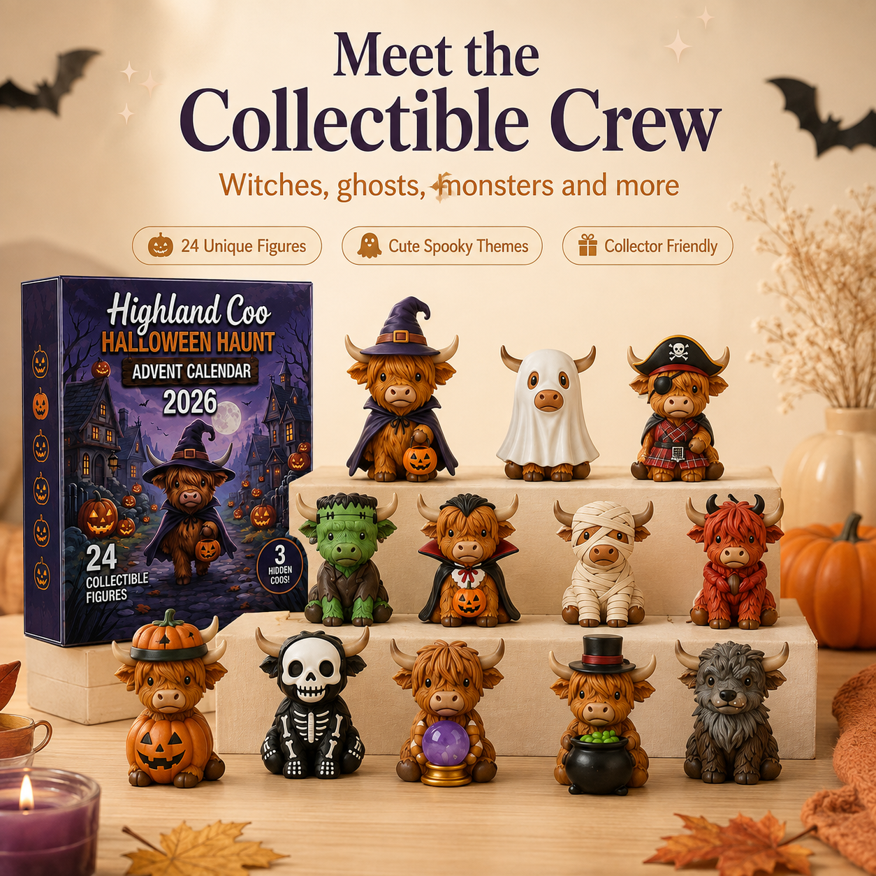 2026 Highland Coo Halloween Advent Calendar – 24 Collectible Figures