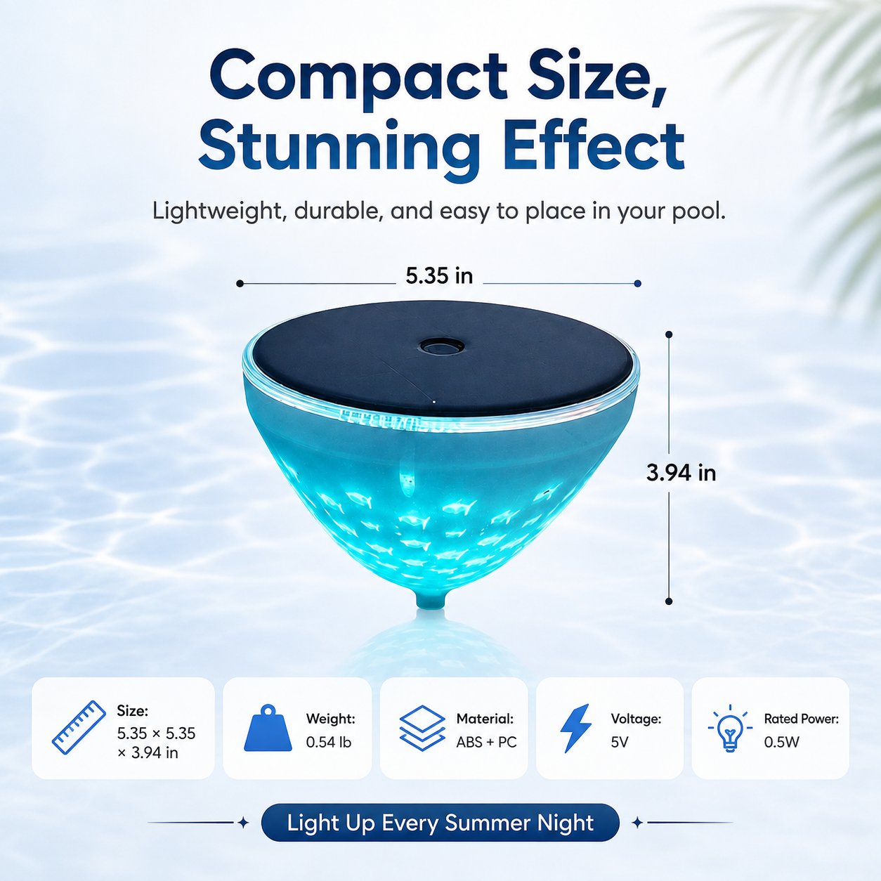 ☀️Solar Floating Pool Light with Fish Projection