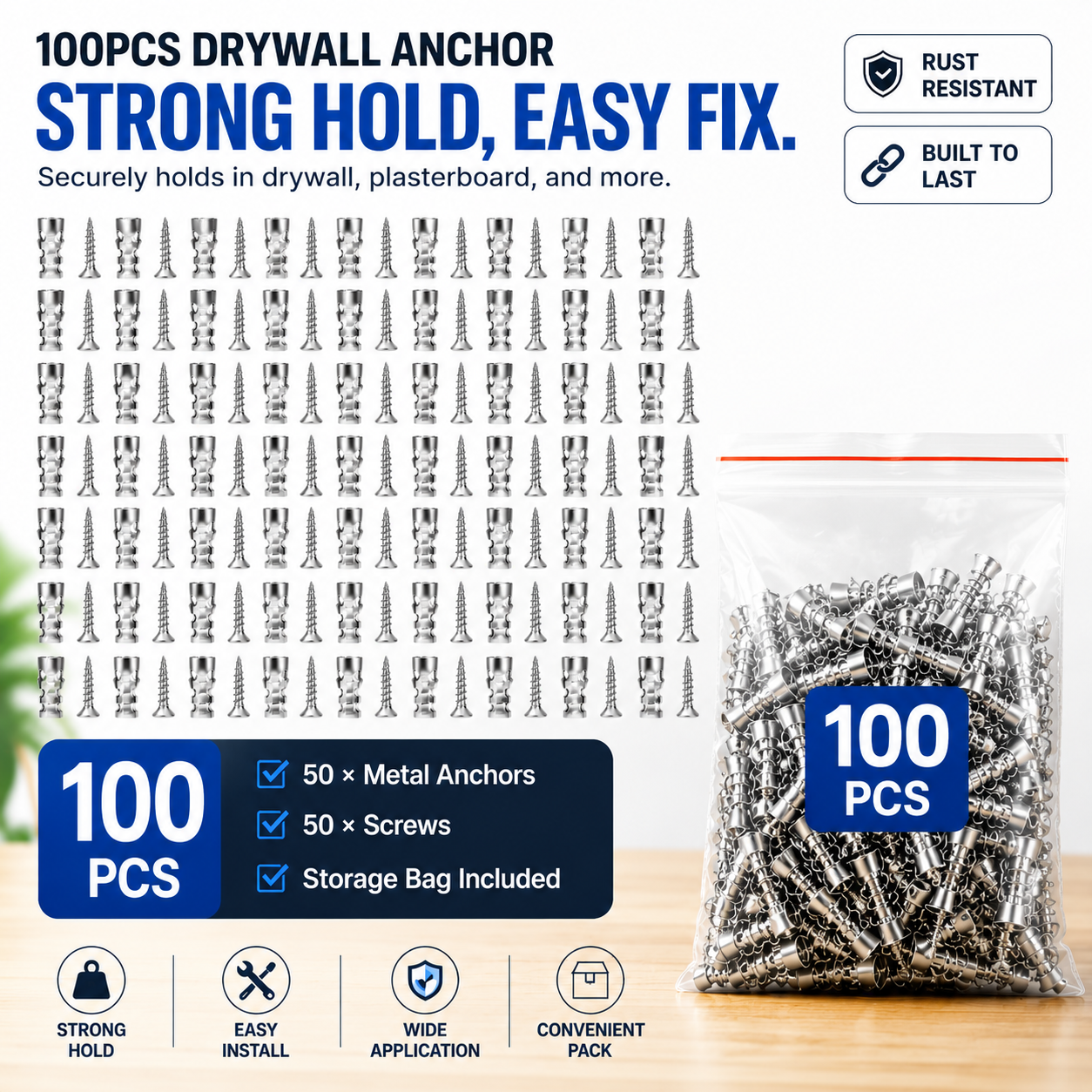 🔩 6×14mm Short Expansion Screw Set for Cabinet Hinge Repair & Stripped Thread Restoration