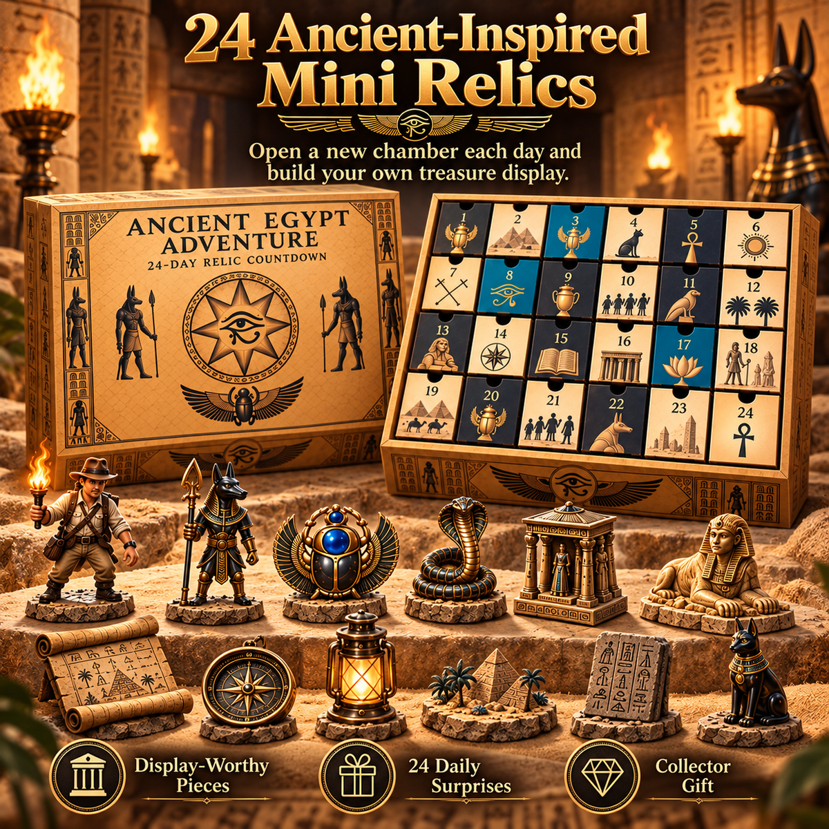 🏺 24-Day Ancient Egypt Relic Countdown Calendar – Collector Editions