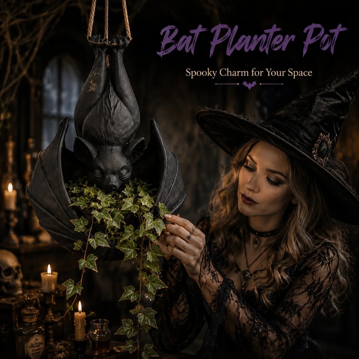 🦇 Hanging Bat Planter – Give Your Plants a Dark Side