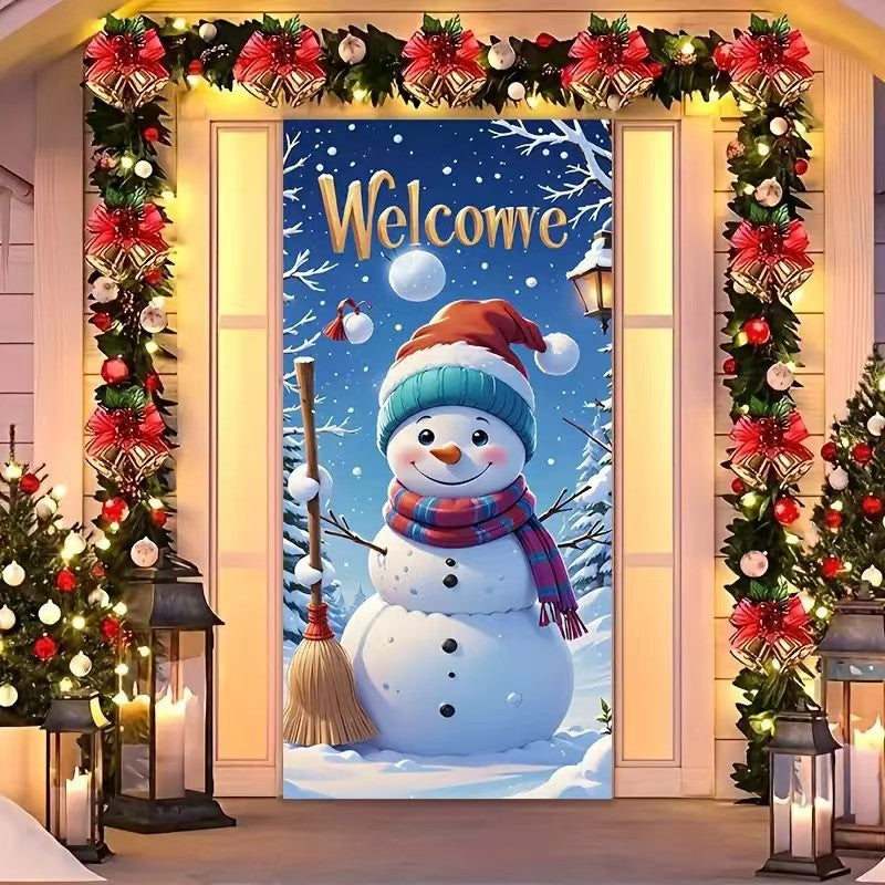 🎄 Christmas Door Makeover Cover Transform Your Front Door Into A Magical Holiday Entrance In Seconds