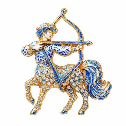 ♈ Luxury Zodiac Enamel Brooch – Colorful Astrology Lapel Pin for Blazers, Coats & Gifts