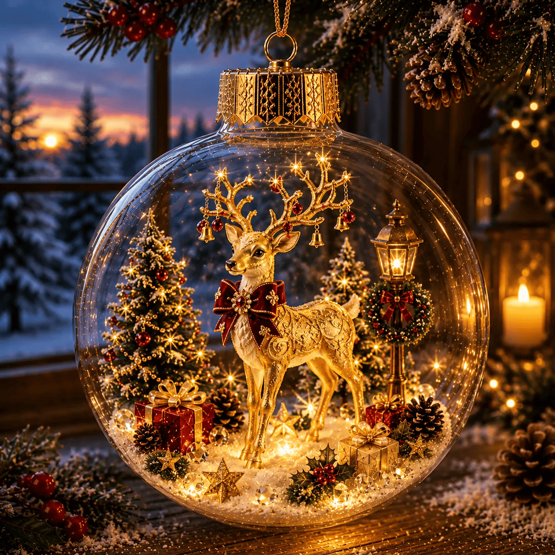 ✨Limited time 50% OFF -✨🎄 Glowing Christmas Story Ornament – Light-Up Mini Holiday Scene