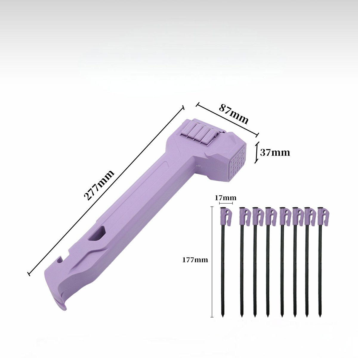 🔨2-in-1 Tent Stake Hammer with 8 Stakes