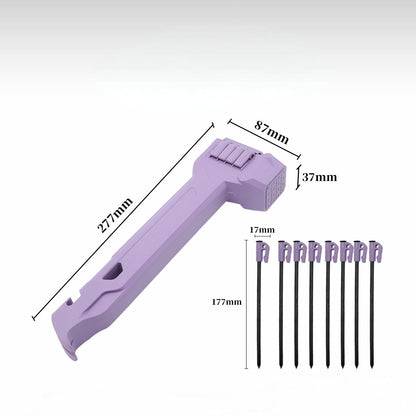 🔨2-in-1 Tent Stake Hammer with 8 Stakes