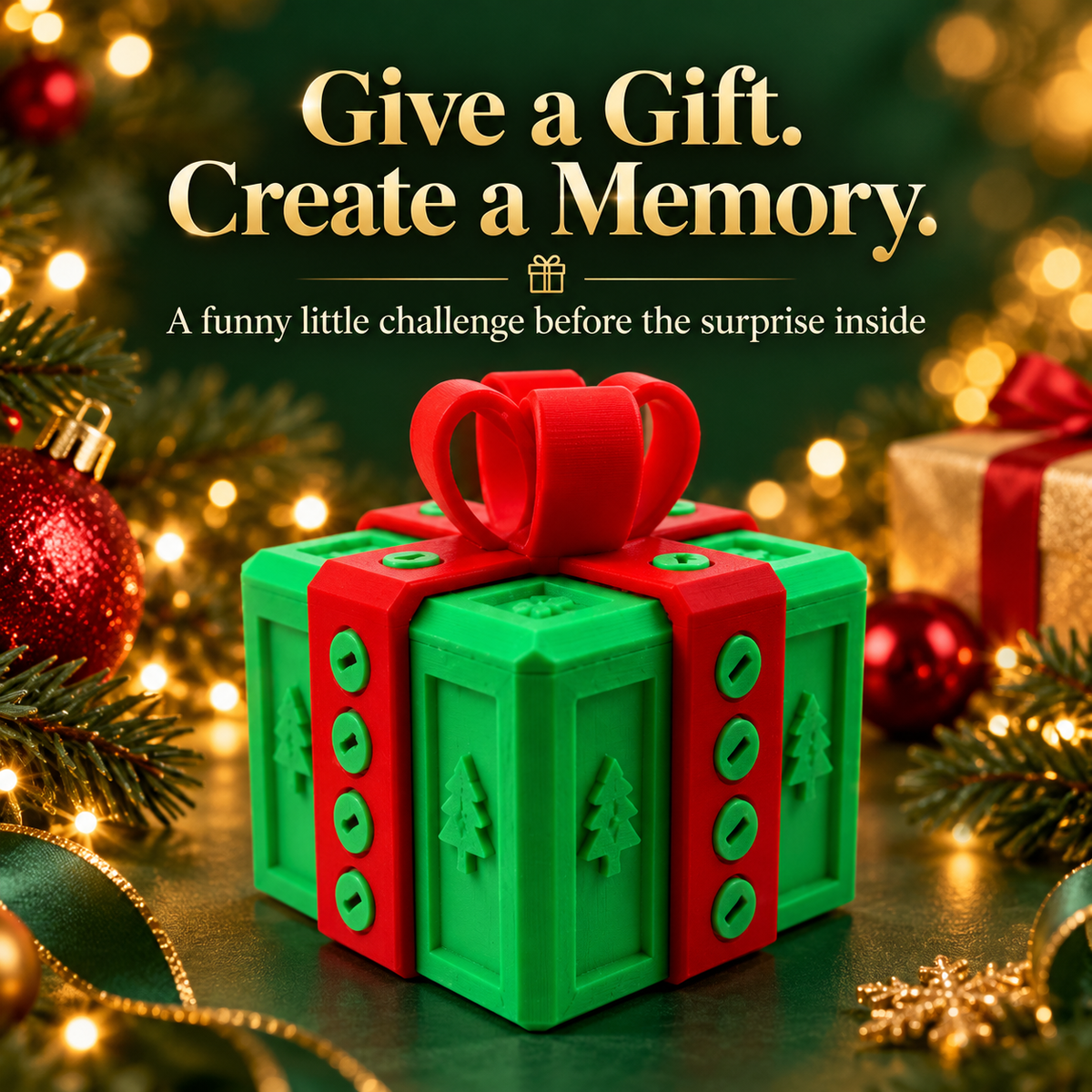 🎁Christmas Prank Puzzle Gift Box – Funny Brain-Teaser Gift Box for Holiday Gift Reveals