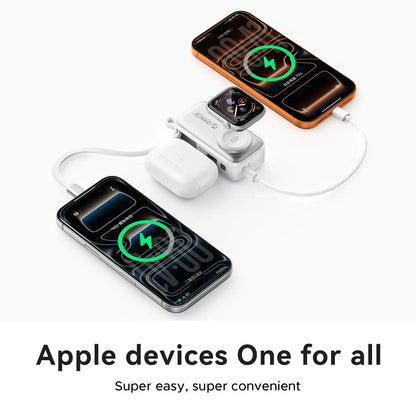 4-in-1 Folding Chargeable Portable Power Bank with Integrated Cable