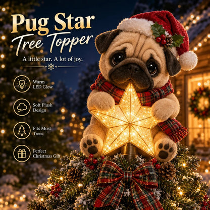 🐶 Christmas Glow Pup Tree Topper — Lighted Puppy Star for Dog Lovers