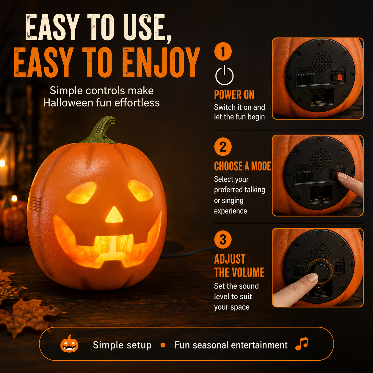 Animated Talking Halloween Pumpkin-Get One That Talks, Sings & Glows