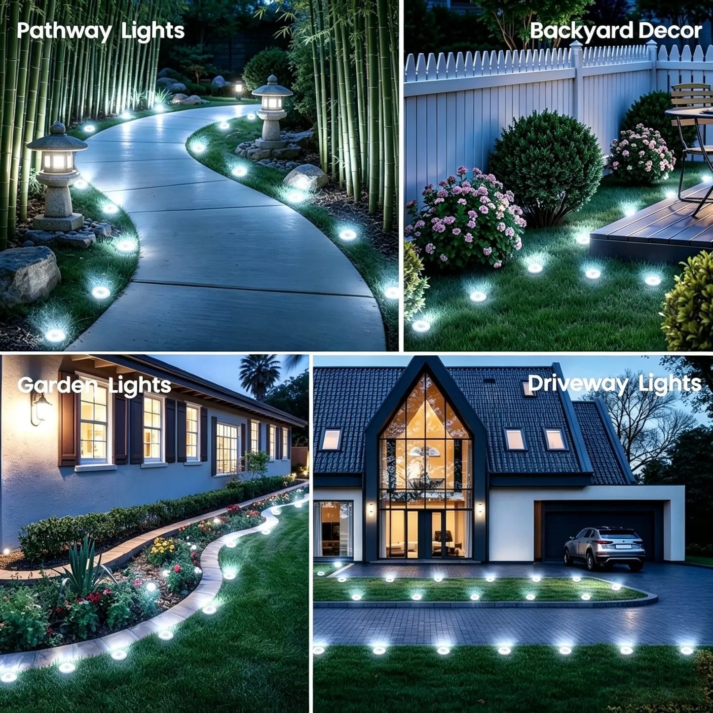 💡Crystalline Ripple Solar Ground Lights – Outdoor Pathway Lighting