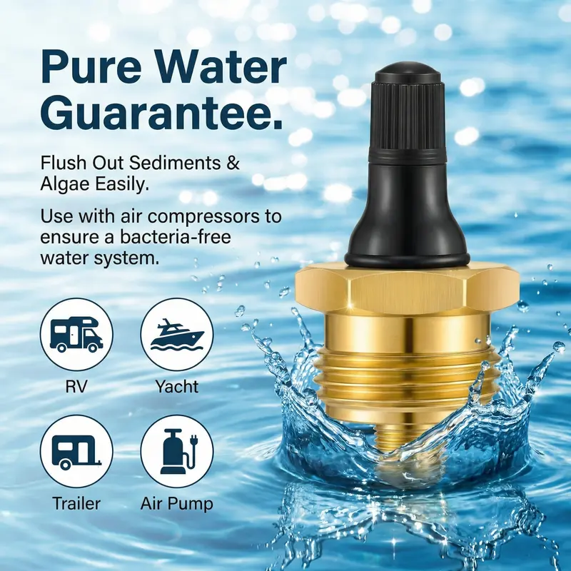 ❄️ Brass RV Winterizing Blowout Plug Adapter – Easy Water Line Winter Prep