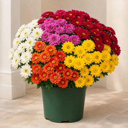 🌼Lifelike Artificial Fall Mums – No-Water Porch & Patio Autumn Flowers