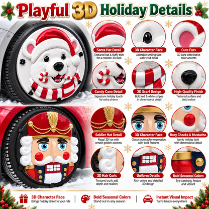 🎃Turn Your Car Into a Christmas Display – Festive 3D Wheel Covers🎄