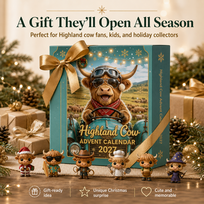 Highland Cow Advent Calendar – 24 Days of Cute Collectible Christmas Surprises