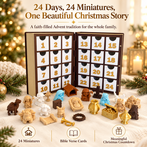 🎄📖 24-Day Bible Advent Calendar – 24 Miniatures, Scripture & Christmas Countdown ✨