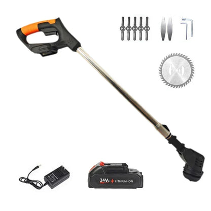 24V Cordless Grass Trimmer – 3-Blade Yard Cutting Tool