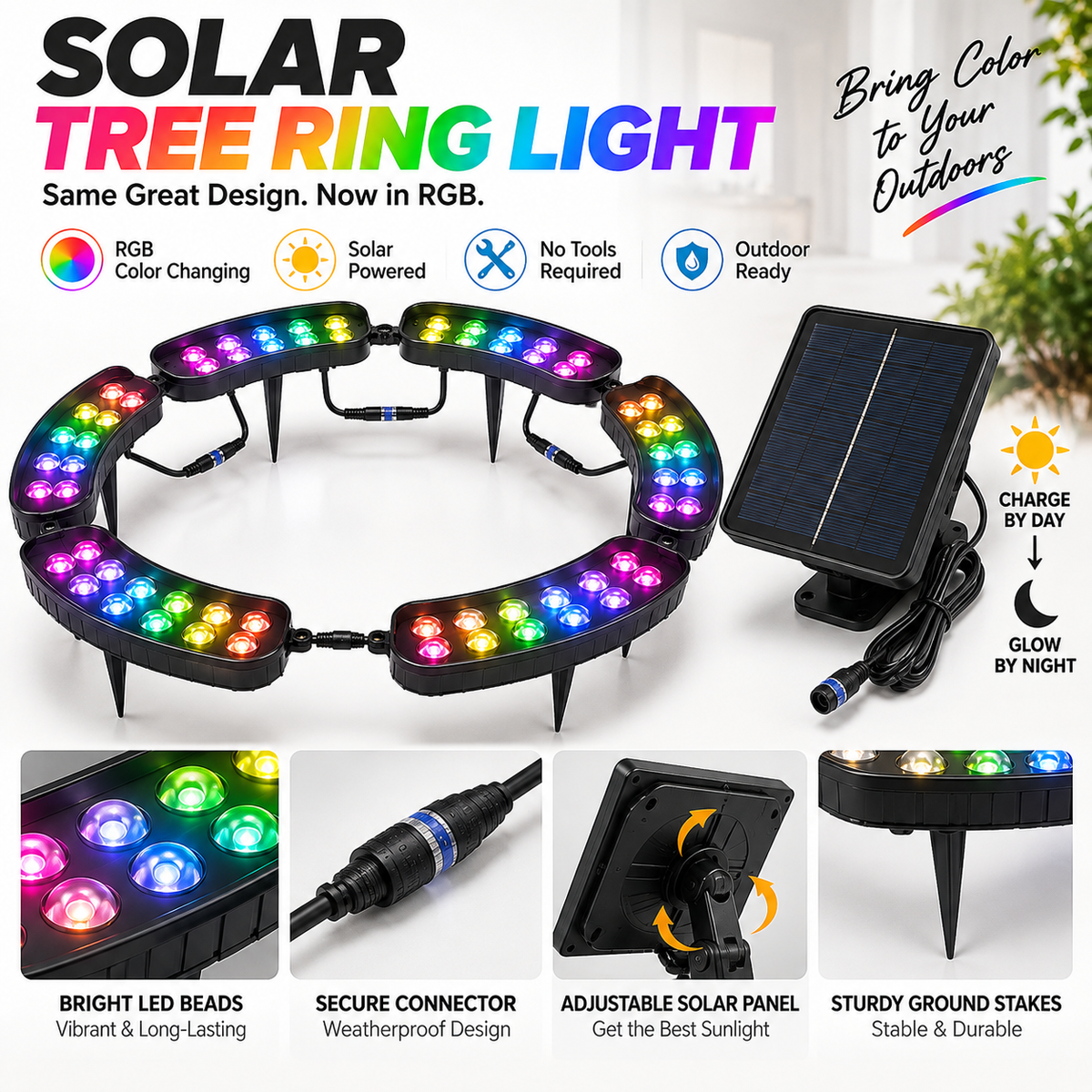 💜💙💚 One Tree. Endless Colors. – Solar RGB Landscape Ring Light