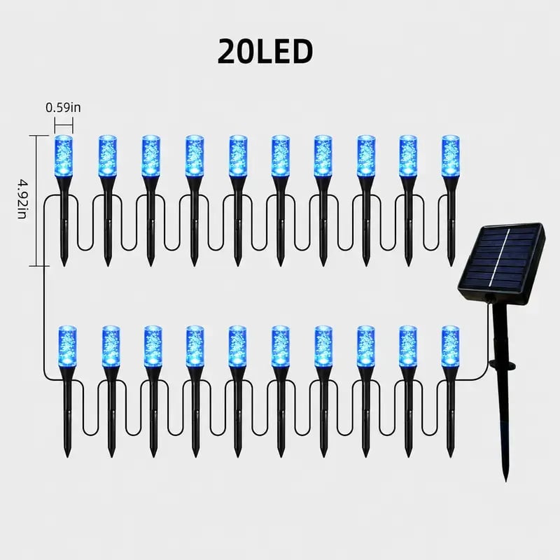 ☀️Set of 20 LED Solar Garden Stake Lights