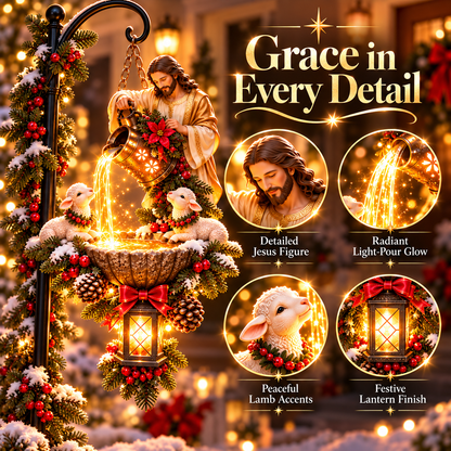 ✝️ Jesus Light-Pour Christmas Hanging Décor – Warm Faith-Inspired Display