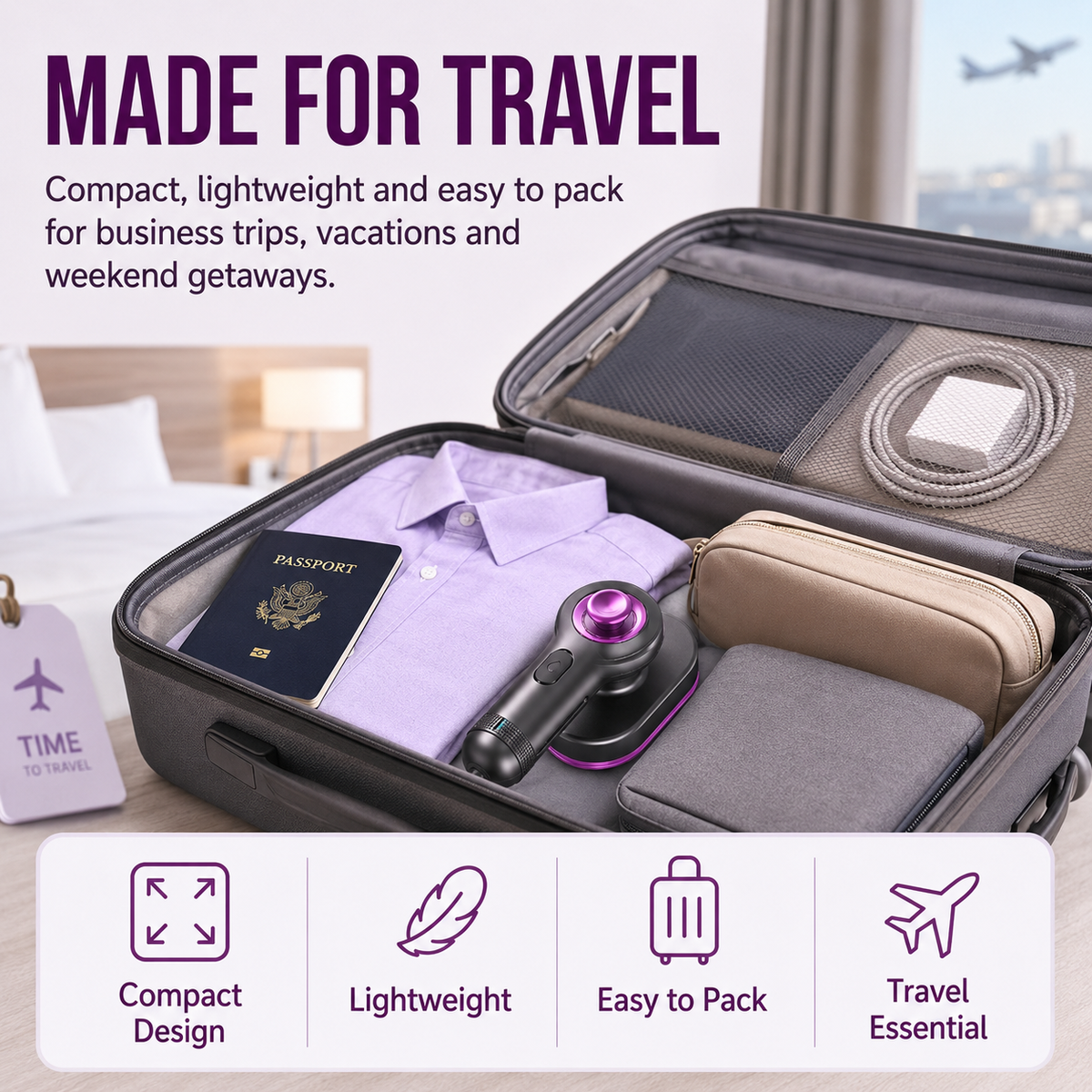 👔2-in-1 Portable Garment Steamer-Refresh Clothes in Minutes