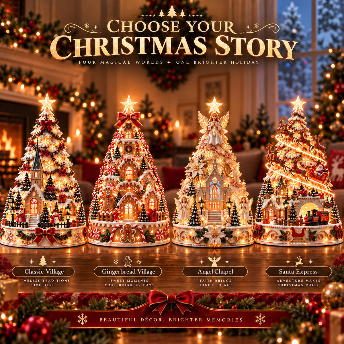 🏆 49% OFF Today --🎄MerryRealm™ Christmas Village Decorative Lights