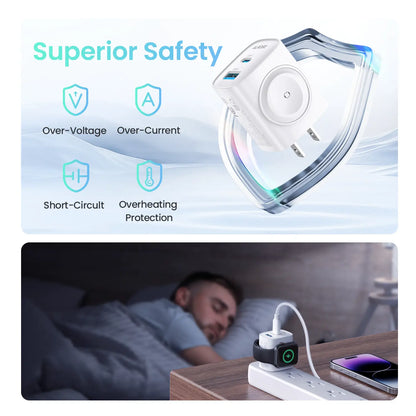 3-in-1 Magnetic Wireless Wall Charger | 20W PD Fast Charge with Cable